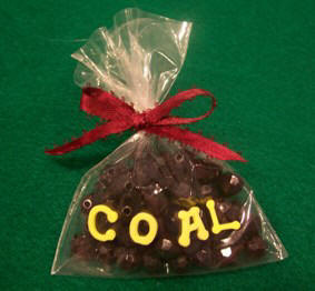 bag of coal Christmas ornament - craft instructions